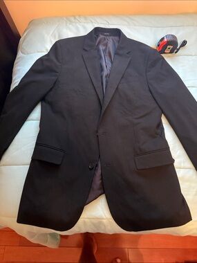 jf j.ferrar Black Two-Button Notch Lapel Blazer